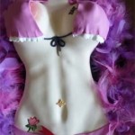 Denver-Colorado Purple chiffon Jeanie bikini female sculpted body erotic cake