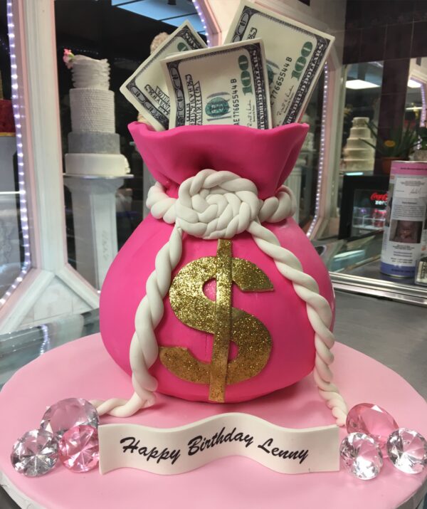 Money bag cake