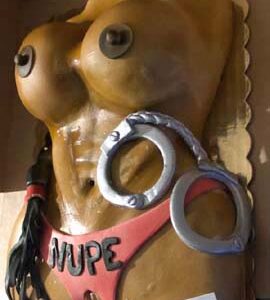 Stanford Connecticut Cuffs Whip Nuclear Big Boob Bachelor Torso Custom Cake