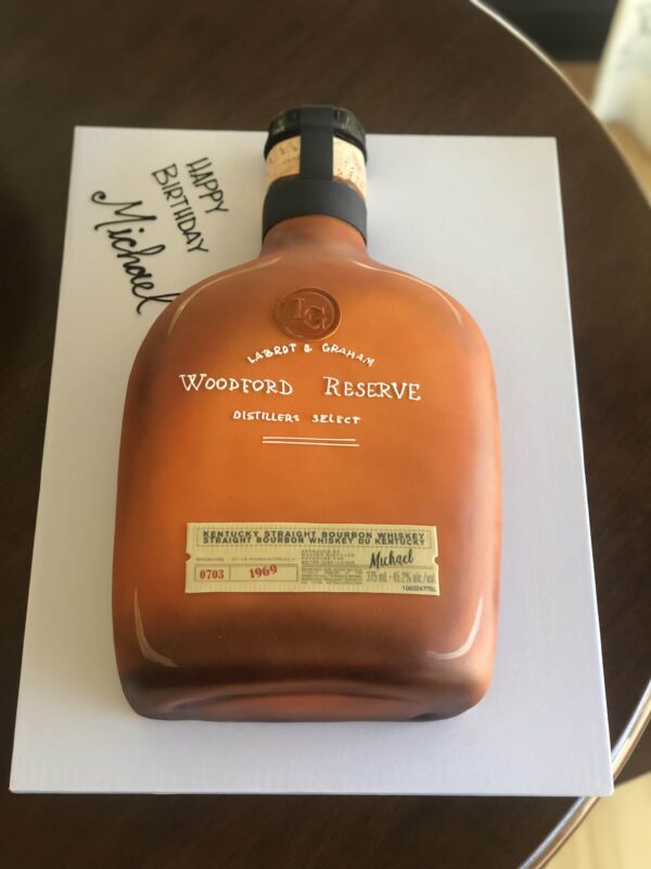 Bourbon bottle cake
