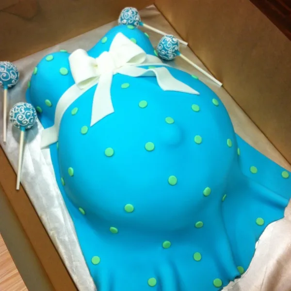 Blue and white Lollipop Cake